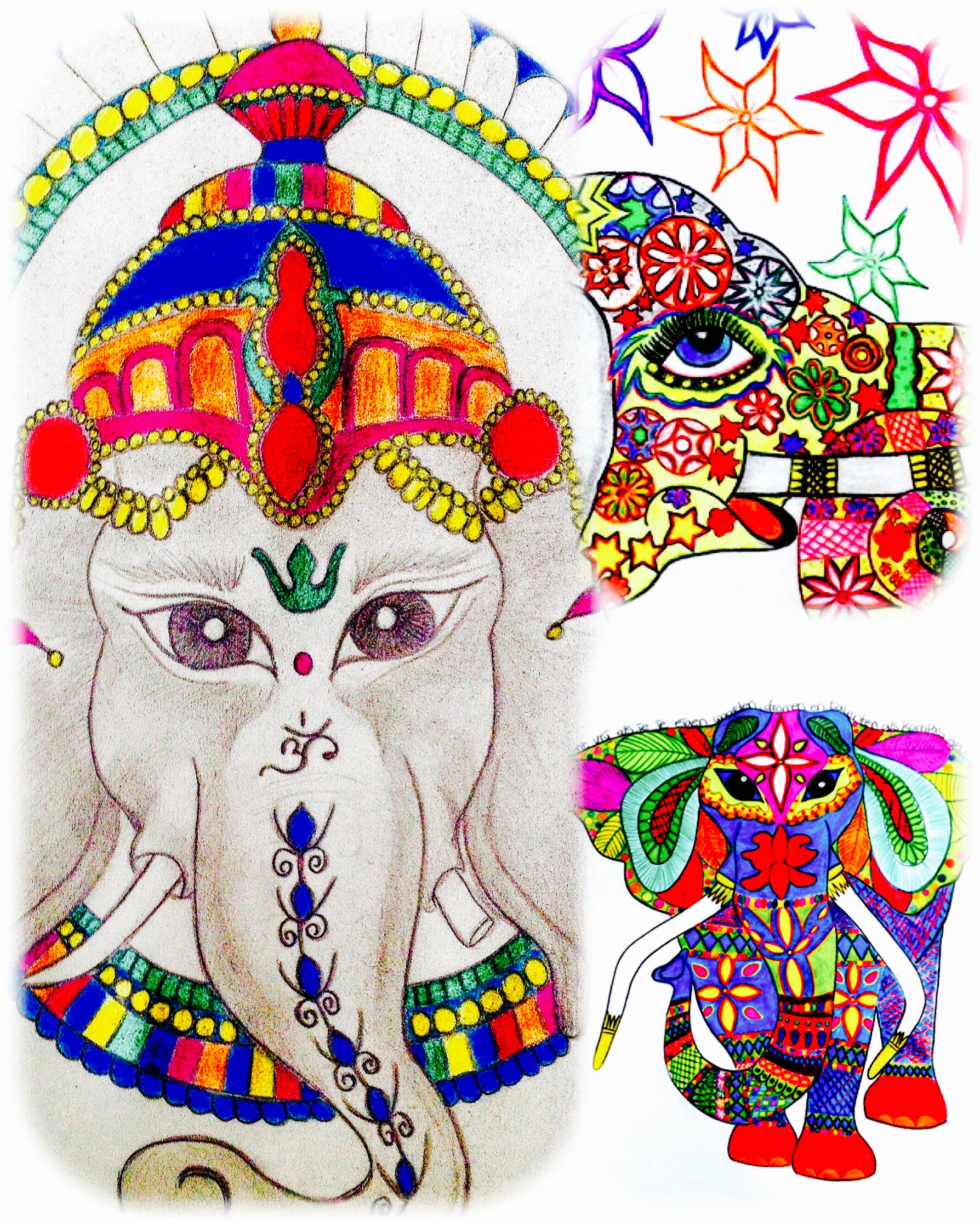 Een tekening van een olifant, getekend door Sabina